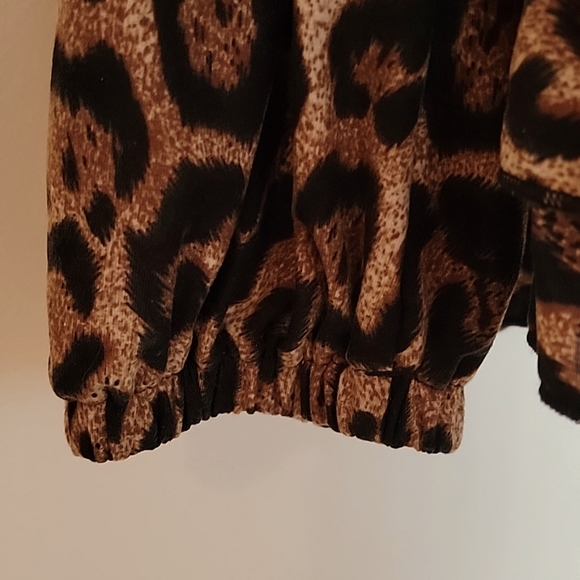 Brand New Leopard Print Ruffle Hem Mini Dress Tunic Coverup - Picture 9 of 9